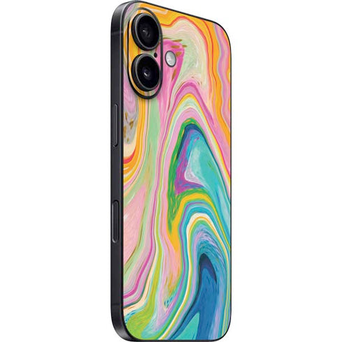 Rainbow Marble by Etta Vee iPhone 16 Plus Skin